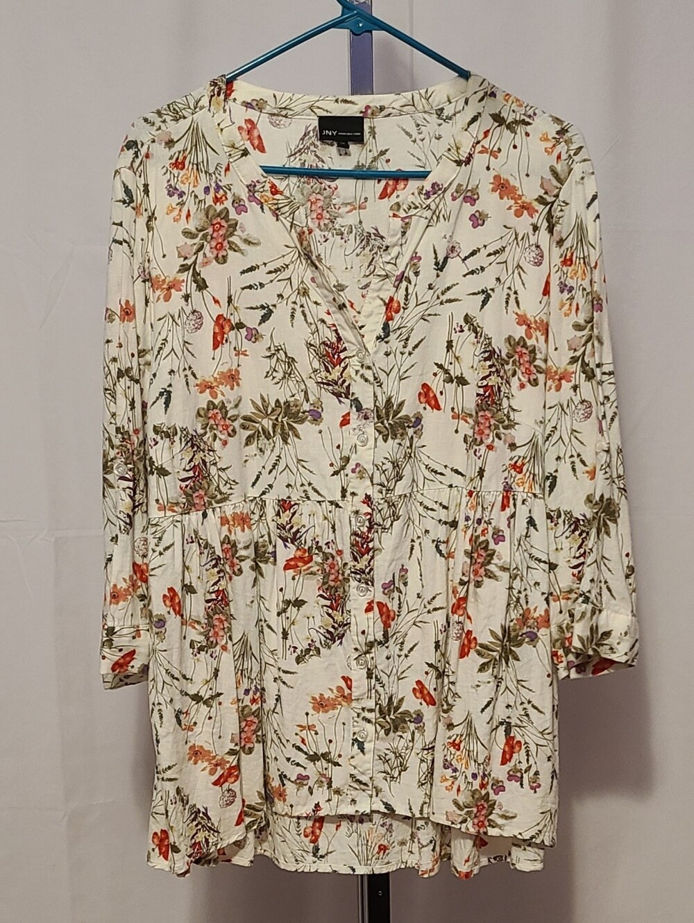 Jones New York Floral Long Sleeve Blouse